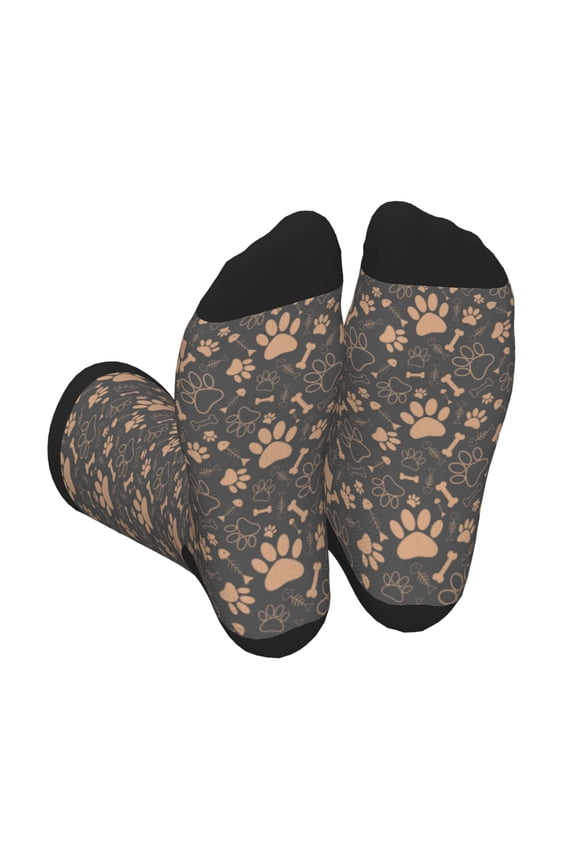Animal Paw Print Crew Socks for Men and Women, Men's Soft Moisture-wicking Sock