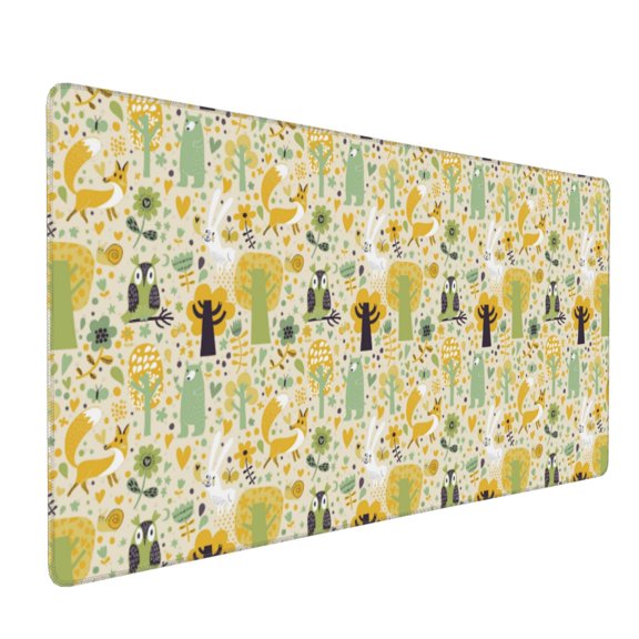 Xecao Animal Tree Print Large Mouse Pad, 16x35.5in Mousepad, Professional Non-Slip Rubber Base Big Mouse Pad, Mouse Pad for Gaming & Office Full Desk Mouse Pad