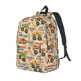 thumbnail image 1 of Xecao Animal Truck Canvas College Laptop Backpack, a durable rucksack designed for both men and women, ideal for travel, school, and daily use-Small, 1 of 5