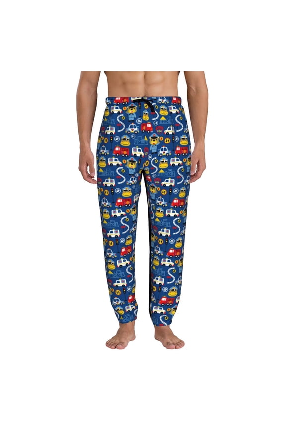 Animals Rescue Team Print Active Tech Joggers for Men, Mens Sweatpants Lounge Pants with Pockets-Large