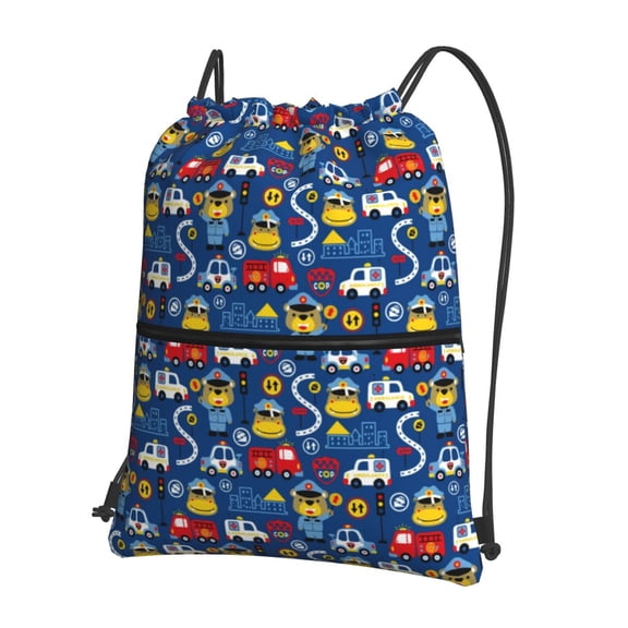 Xecao Animals Rescue Team for Drawstring Bags,Pull String Backpack Bags,String Bag Sackpack