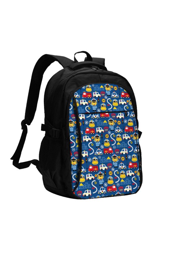 Animals Rescue Team for Travel Laptop Backpack, USB-Charging-Enabled, Spacious Business Backpack for Men and Women,College School Computer Bag