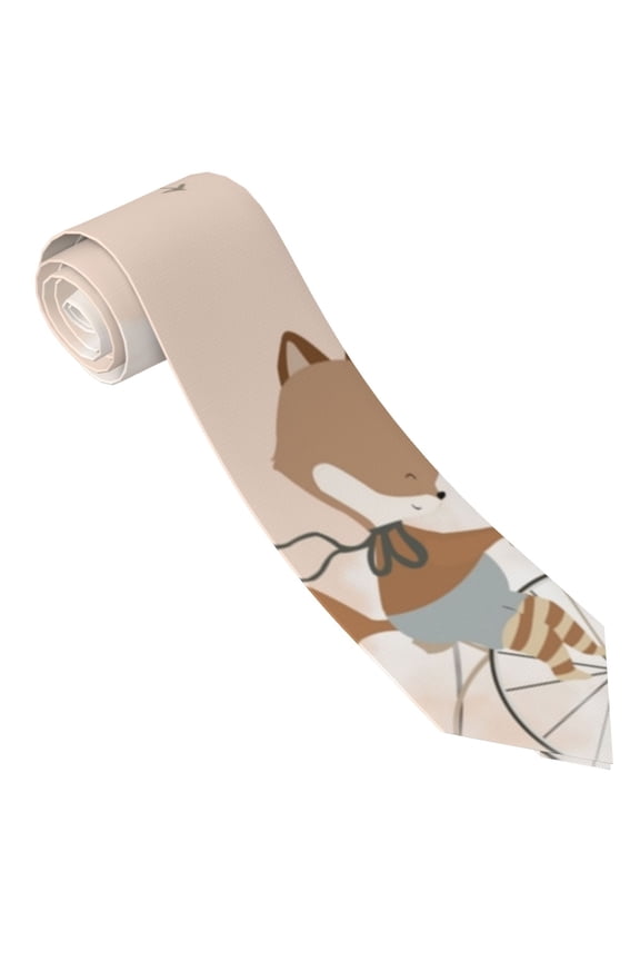 Animals Riding Across The Sky1 Print Tie For Men Necktie Woven Jacquard Neck Ties,Classic Men's Tie