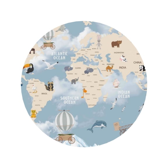 Xecao Animals Travel World Map for Fridge Magnets - Fun Decorative Refrigerator Magnets, Cute and Soft for Stylish Kitchen Accents