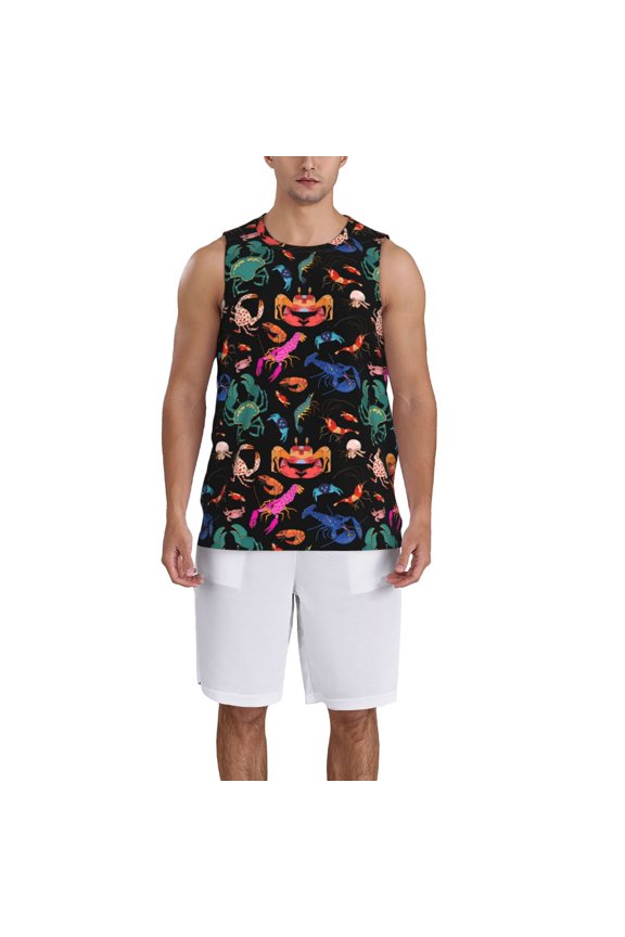 Animals Under Water print basketball shirt for both men and women, a unisex basketball jersey perfect for theme parties-Medium