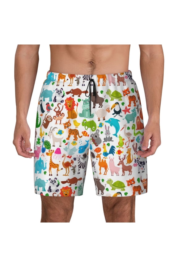Animals for Men's Swimming Trunks Swim Trunks Quick Dry Swim Shorts with Mesh Lining Funny Swimwear Bathing Suits
