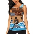 thumbnail image 1 of Xecao Animals on Noah's Ark print women's scoop neck, loose-fit workout tank tops for the gym., 1 of 9