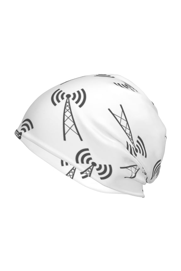 Antenna Icon Print Knit Hat,Winter Beanie for Men Women, Beanie Soft Warm Ski Stocking Cuffed Cap