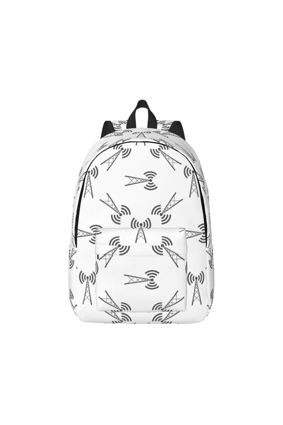 Antenna Icon for Canvas College Laptop Backpack, Durable Rucksack Travel Notebook Bag School Backpack Book Bag for Men Women