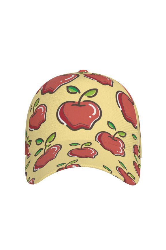 Apple for Baseball Cap: Unisex, crafted from classic polyester twill fabric, featuring a soft unconstructed design