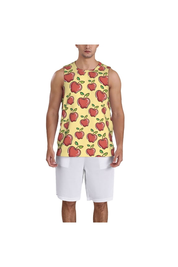 Apple print basketball shirt for both men and women, a unisex basketball jersey perfect for theme parties-Large