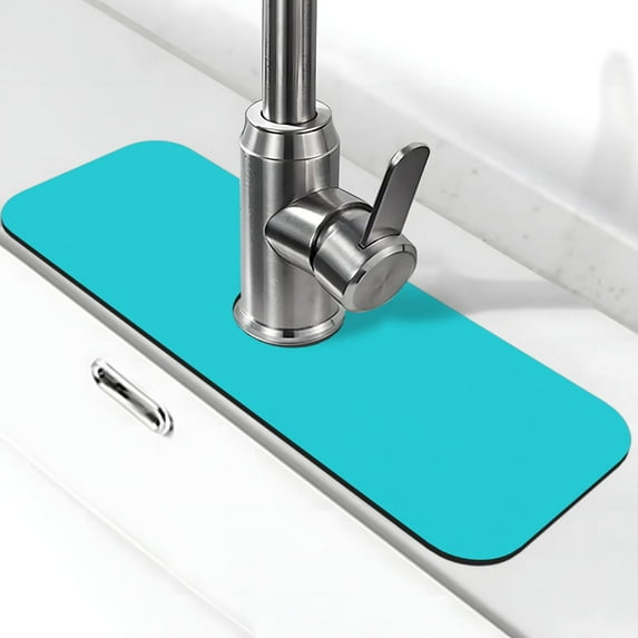 Xecao Aqua for Kitchen Sink Splash Guard Faucet Mat , Faucet Guard & Draining mat, (15" X 5.5" )