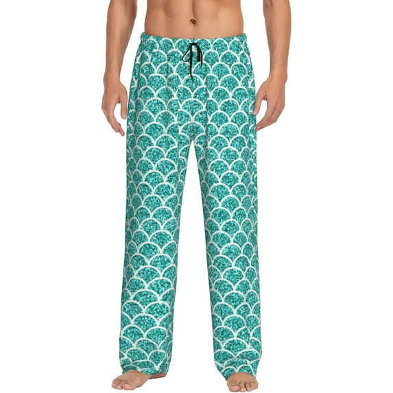 Xecao Aquamarine Glitter1 Men's Straight Lounge Pajama Pants: The Ultimate in Comfortable Sleepwear