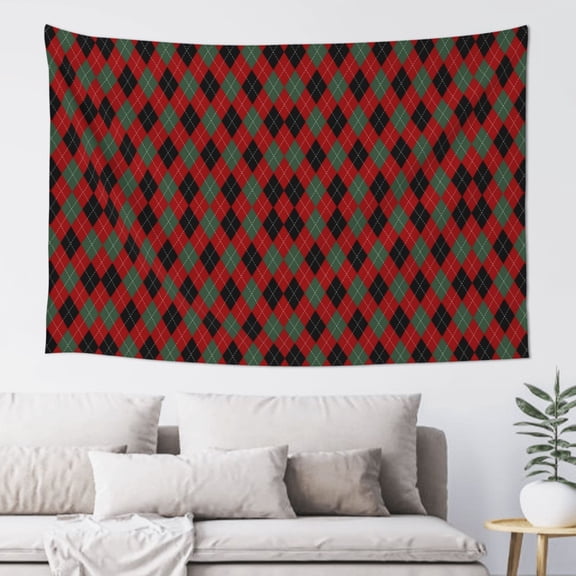 Xecao Argyle Plaid Print Tapestry, Wall Hanging Room Funny Decor, Backdrop Room Decor for Bedroom Living Room dormitory