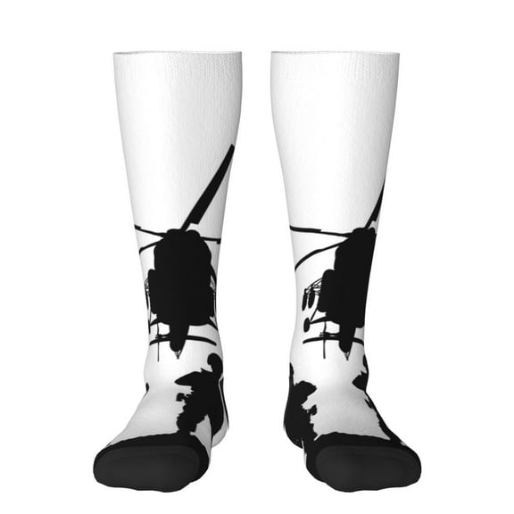 Xecao Army Soldiers With Sniper Rifle On Duty Print Compression Socks for Both Men And Women for Running, Travel, Flight, Nurse
