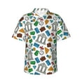 thumbnail image 1 of Xecao Art Of Livings print Hawaiian shirt - a stylish short-sleeve button-down for men, perfect for casual beach and tropical outings., 1 of 9
