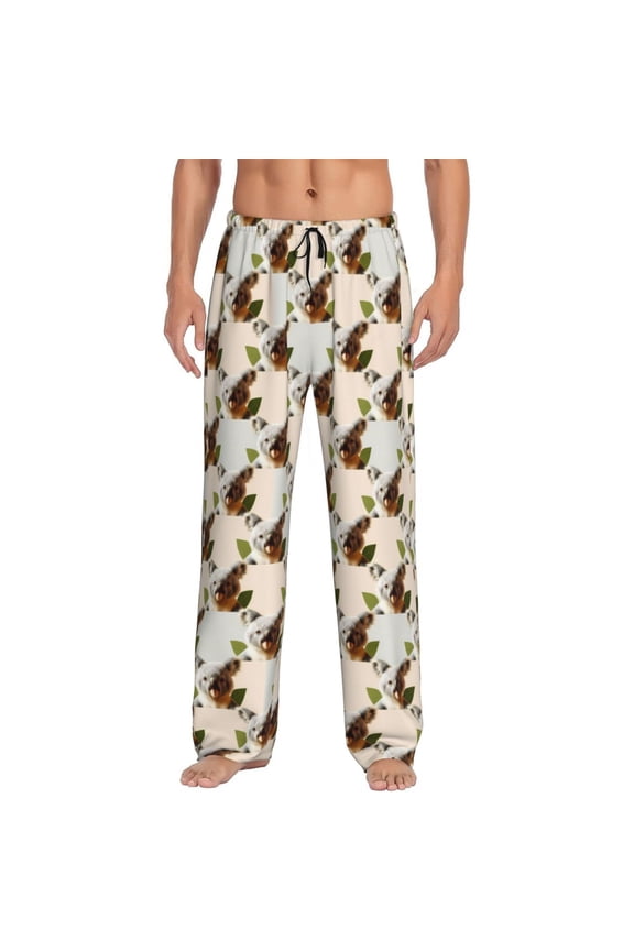 Art cute koala Print Men's Straight Lounge Pajama Pants - The Ultimate in Comfortable Sleepwear-Medium