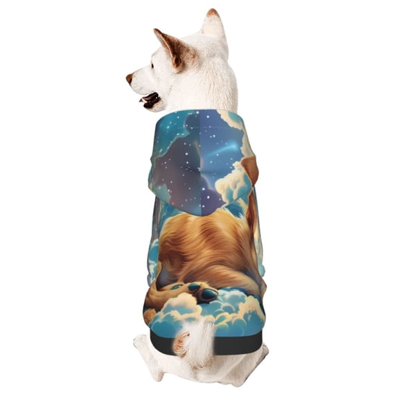 Xecao Artistic Starry Sky Cloud Dog Pattern Sweatshirts Winter Pet Dog Hoodie Puppy Coat Dog Sweaters Dog Clothes with Hat Dog Clothes Costume Outfit,Small Pets Wear-XX-Large