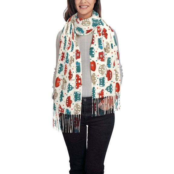 Xecao Artoon Car Pattern Womens Winter Scarf Fall Scarf Oversized Large Scarf for Women Warm Shawl Wrap