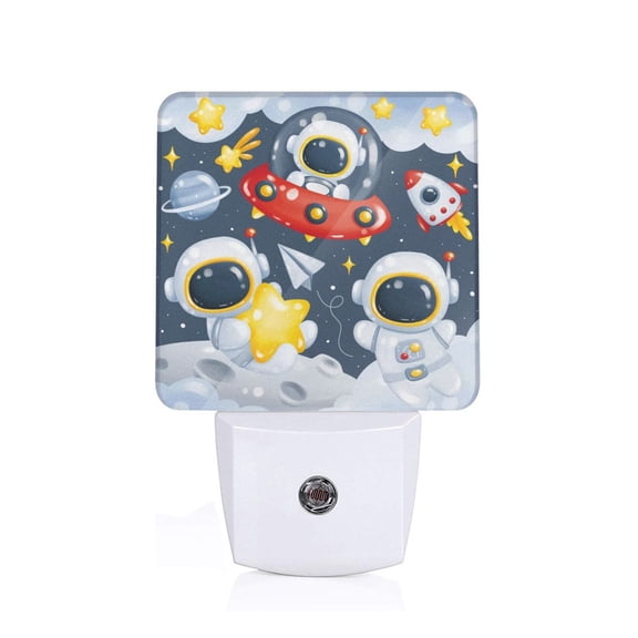 Xecao Astronaut And Space for Night Light - a Wall-mounted LED Fixture with A Dusk-to-dawn Sensor, Ideal for Bedrooms, Bathrooms, Hallways, and Kitchens-US