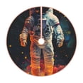 thumbnail image 1 of Xecao Astronaut Cosmic Rainbow Pattern Christmas Tree Skirt Round Xmas Tree Mat Base Cover for Holiday Home Decorations-36", 1 of 6