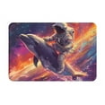 thumbnail image 1 of Xecao Astronaut Dolphin print Flannel Mat: Non-slip, 16x24in. Ideal for kitchen, bedroom, bath & living room., 1 of 9