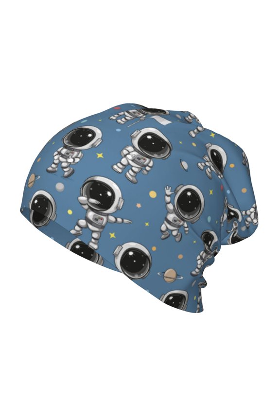 Astronaut Print Beanie Hat Toddler Girls Boys, Baby Hats Winter Warm Knitted Thermal, Kids Winter Caps
