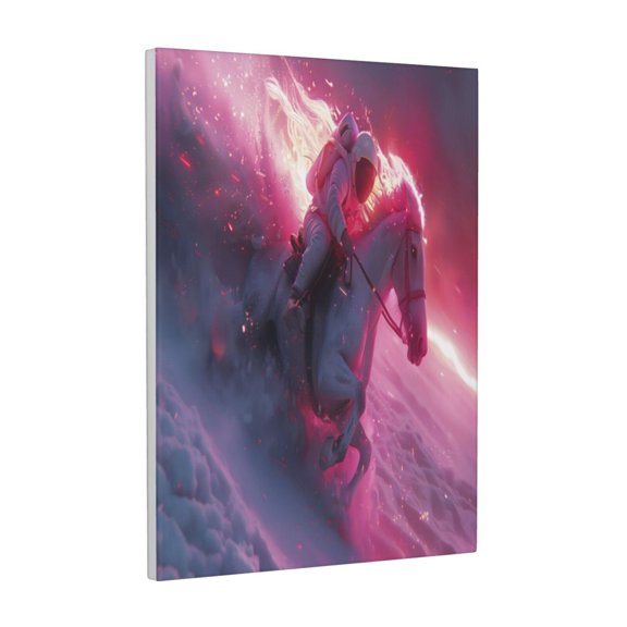 Xecao Astronaut Riding Fiery Horse for Ready-to-Hang Canvas Art 12x16 Inches - Waterproof HD Print Solid Wood Frame for Gifting,Vertical