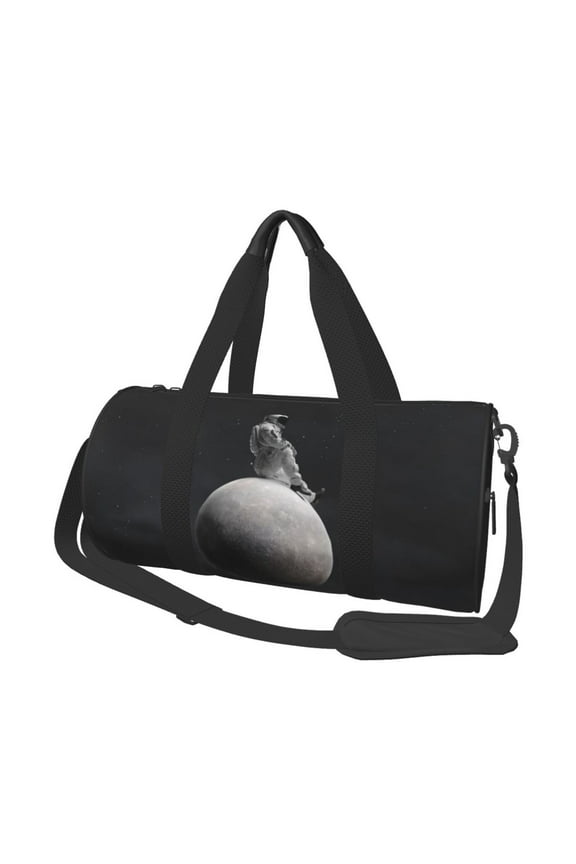 Astronaut Sitting On Mercury Planet Print Travel Duffle Bag, Bag Carry On Tote Bags for Women, Travel Sport Gym Bag for Men, Hospital Bag for Labor and Delivery
