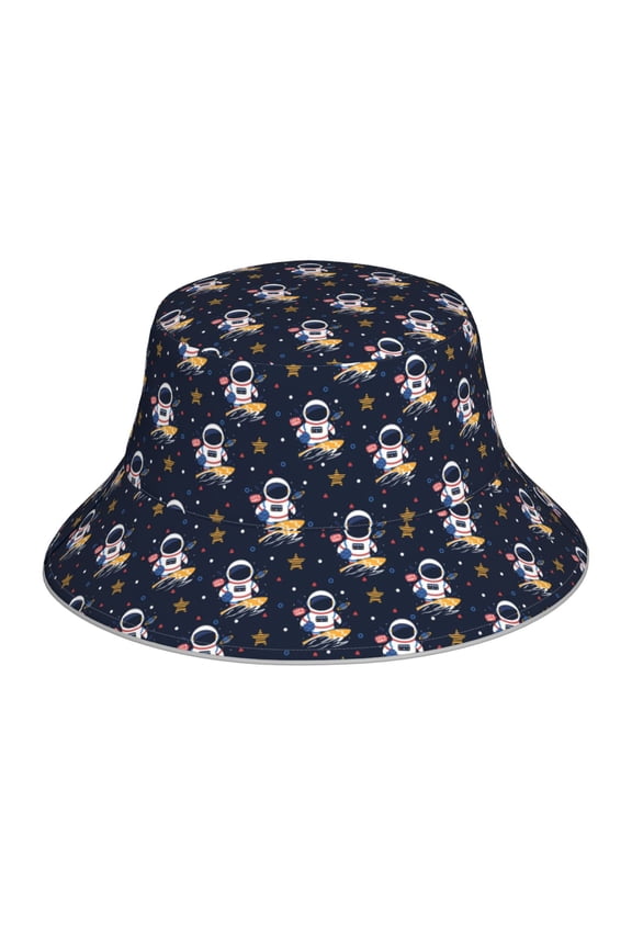 Astronaut Surfing Print Men and Women Night Reflective Hat Runner Cap Visor Bucket Hat Boonie Cap