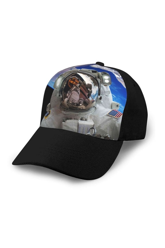 Astronaut in Outer Space print unisex vintage washed baseball cap, a soft and adjustable hat perfect for any casual style.