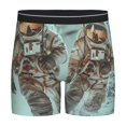 thumbnail image 1 of Xecao Astronauts On Lunar Mission Print Boxer Briefs for Men's Stretch Moisture-Wicking Underwear, Mid-Rise Classics breathable fabric, 1 of 7
