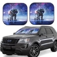 thumbnail image 1 of Xecao Astronauts Start Running for Foldable Car Sun Shades (2-Pack) offer sun protection with an easy-fold design for convenient windshield shading., 1 of 7