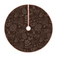 Xecao Autumn Brown Plants Pattern Christmas Tree Skirt Round Xmas Tree