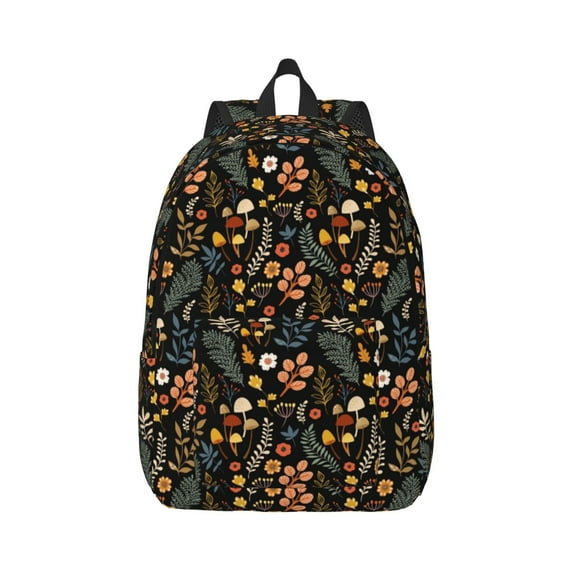 Xecao Autumn Floral for Canvas College Laptop Backpack, Durable Rucksack Travel Notebook Bag School Backpack Book Bag for Men Women