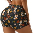 thumbnail image 1 of Xecao Autumn Fox Print Workout Shorts for Women Soft Smooth Gym Yoga Scrunch Active Tennis Workout Running Shorts-X-Large, 1 of 8