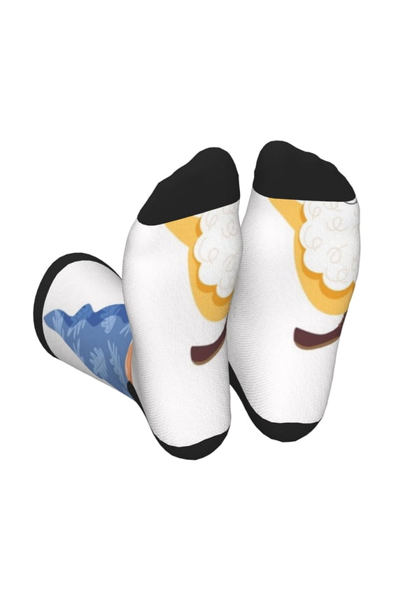 Autumn Funny Gnomes Print Crew Socks for Men and Women, Men's Soft Moisture-wicking Sock