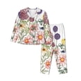 thumbnail image 1 of Xecao Autumn Garden Print Women Pajamas Set Soft Sleepwear Pjs long Sleeve Button Down Nightwear with Long Pants, 1 of 6