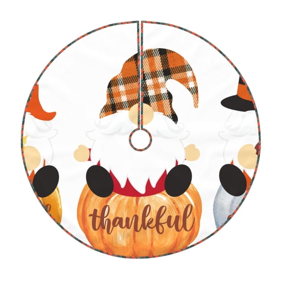 Xecao Autumn Gnomes Pattern Christmas Tree Skirt Holiday Part Decorations for Christmas Tree, Farmhouse Christmas Decor Xmas Holiday Home Party Decorations-36"