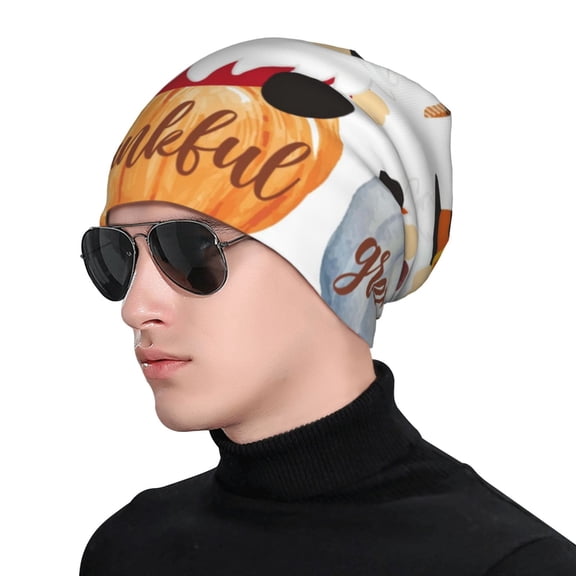 Xecao Autumn Gnomes-1 Print Beanie Knitted Hat for Men Women, Winter Fashion Knit Cuffed Caps Unisex