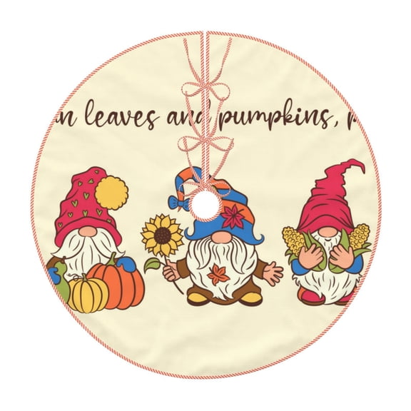 Xecao Autumn Gnomes1 Pattern Christmas Tree Skirt Holiday Part Decorations for Christmas Tree, Farmhouse Christmas Decor Xmas Holiday Home Party Decorations-48"
