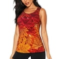 thumbnail image 1 of Xecao Autumn Leaf print women's scoop neck, loose-fit workout tank tops for the gym., 1 of 9