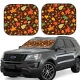 thumbnail image 1 of Xecao Autumn Leaves for Foldable Car Sun Shades (2-Pack) offer sun protection with an easy-fold design for convenient windshield shading., 1 of 7