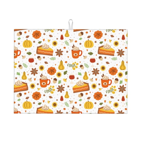 Xecao Autumn Patten Drying Mat,Dish Drying Mats for Kitchen Counter,Super Absorbent Dish Drying Pads 18×24 Inch