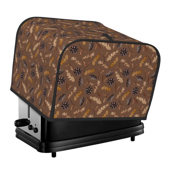 Xecao Autumn Pinecone Plants Print 4 Slice Toaster Cover with Pockets, Small Appliance Cover, Dust and Fingerprint Protection, Machine Washable