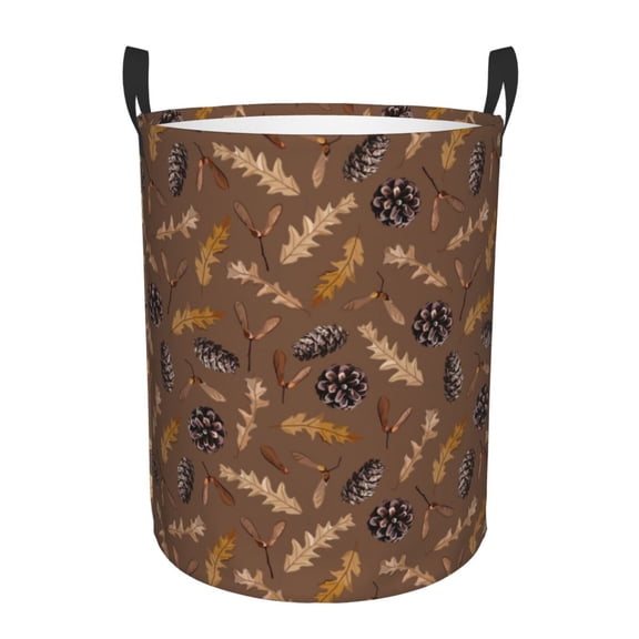Xecao Autumn Pinecone Plants Print Laundry Basket,Laundry Hamper Designed for Storage Dirty Clothes Hamper,Collapsible Laundry Baskets-Small