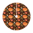 thumbnail image 1 of Xecao Autumn Pumpkin Pattern Christmas Tree Skirt Round Xmas Tree Mat Base Cover for Holiday Home Decorations-48", 1 of 6