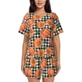 thumbnail image 1 of Xecao Autumn Pumpkins Gingham print Swimsuit for women, Summer-ready, sporty style.Quick-dry fabric. Many sizes & colors., 1 of 9