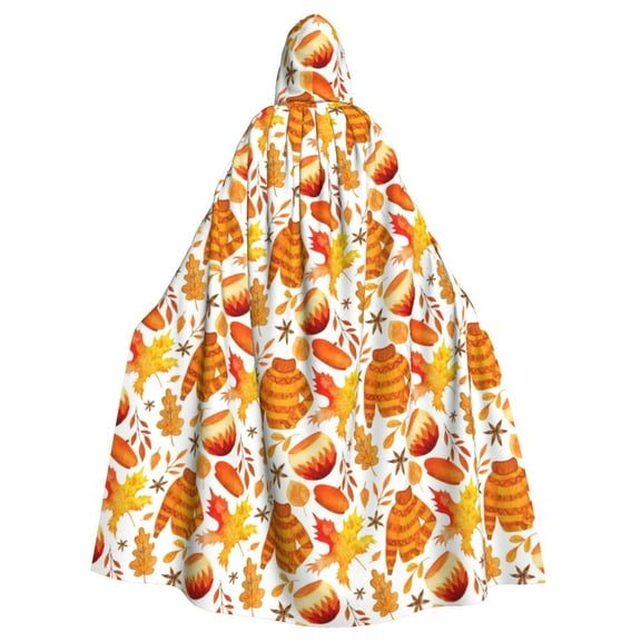 Xecao Autumn Sweater Warmth Pattern Unisex Adults Hooded Cloak,Cosplay Costumes,Cape for Halloween