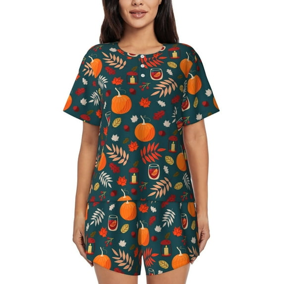 Xecao Autumn with Pumpkins print Swimsuit for women, Summer-ready, sporty style.Quick-dry fabric. Many sizes & colors.